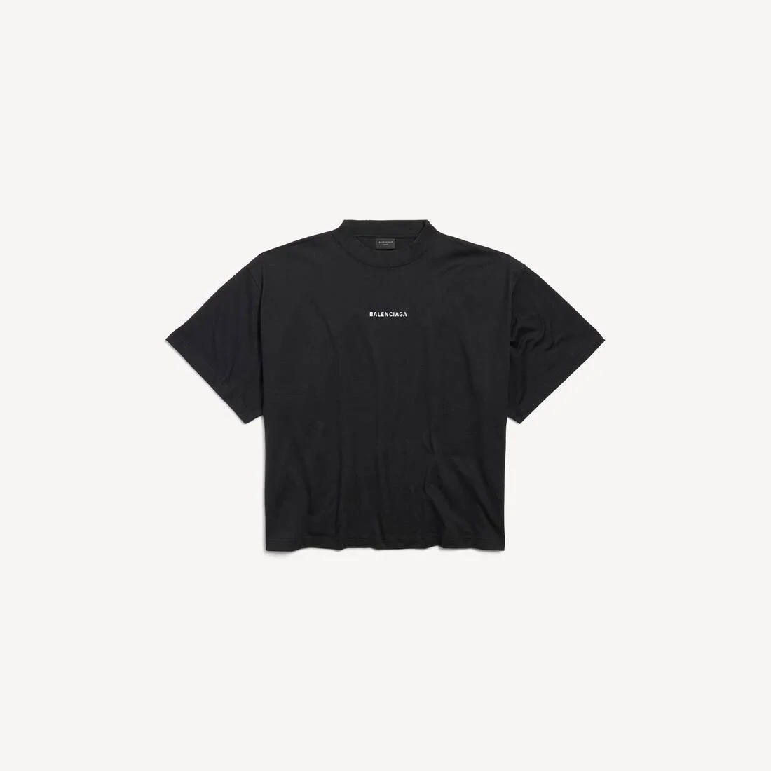 Women's Balenciaga Back Cropped T-shirt in Black/white - 1