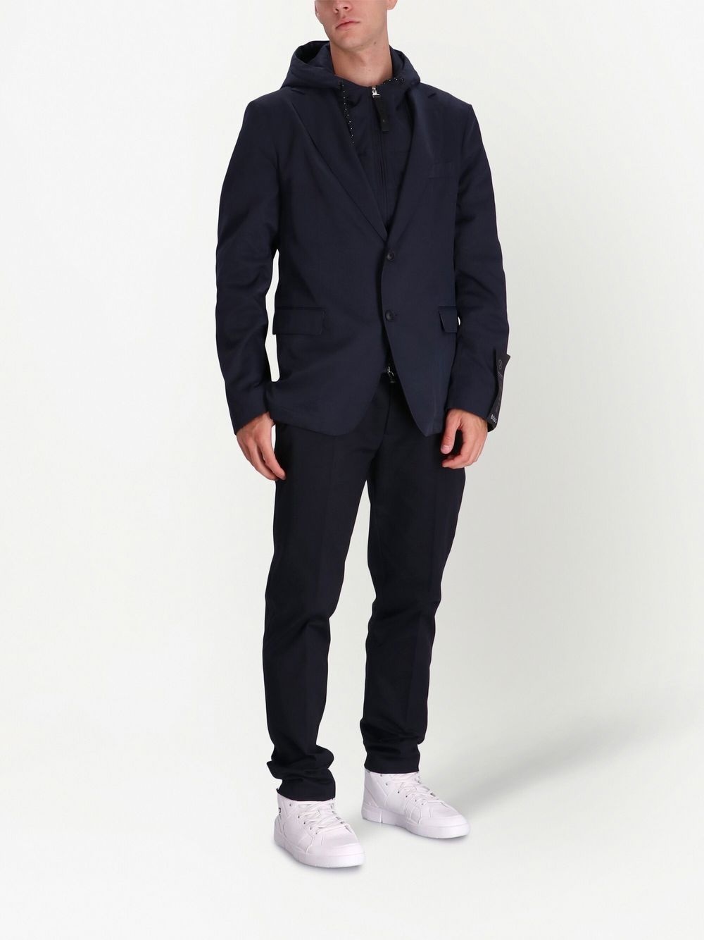 logo-plaque tapered-leg trousers - 2