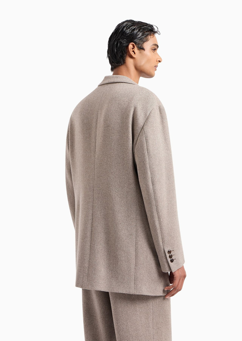 Single-breasted Heritage Line jacket in a two-tone cashmere and wool knit 3