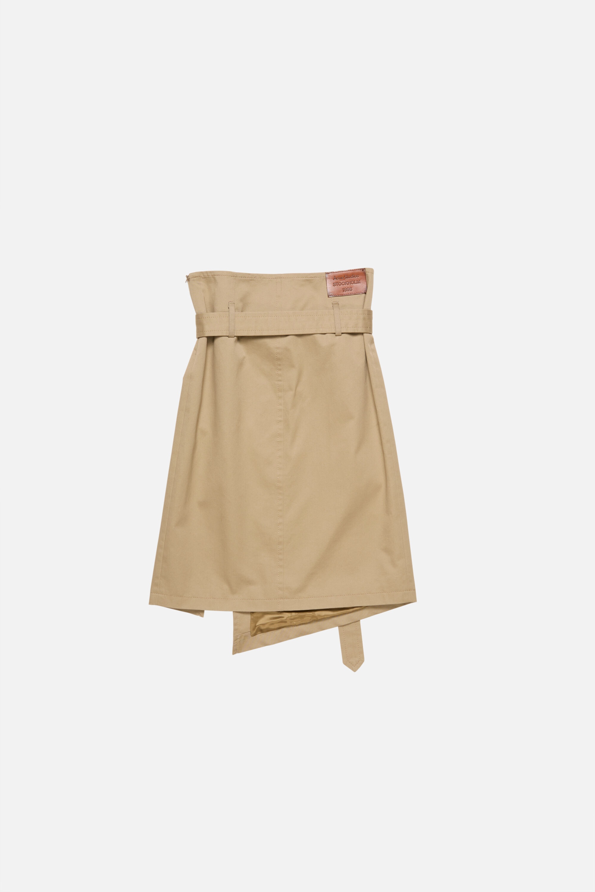 Belted twill skirt - Mud beige - 3
