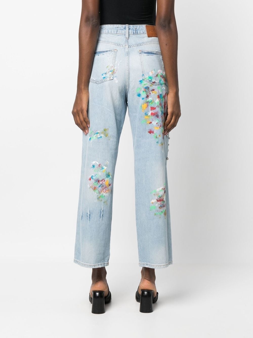 cropped rhinestone-embellished jeans - 2