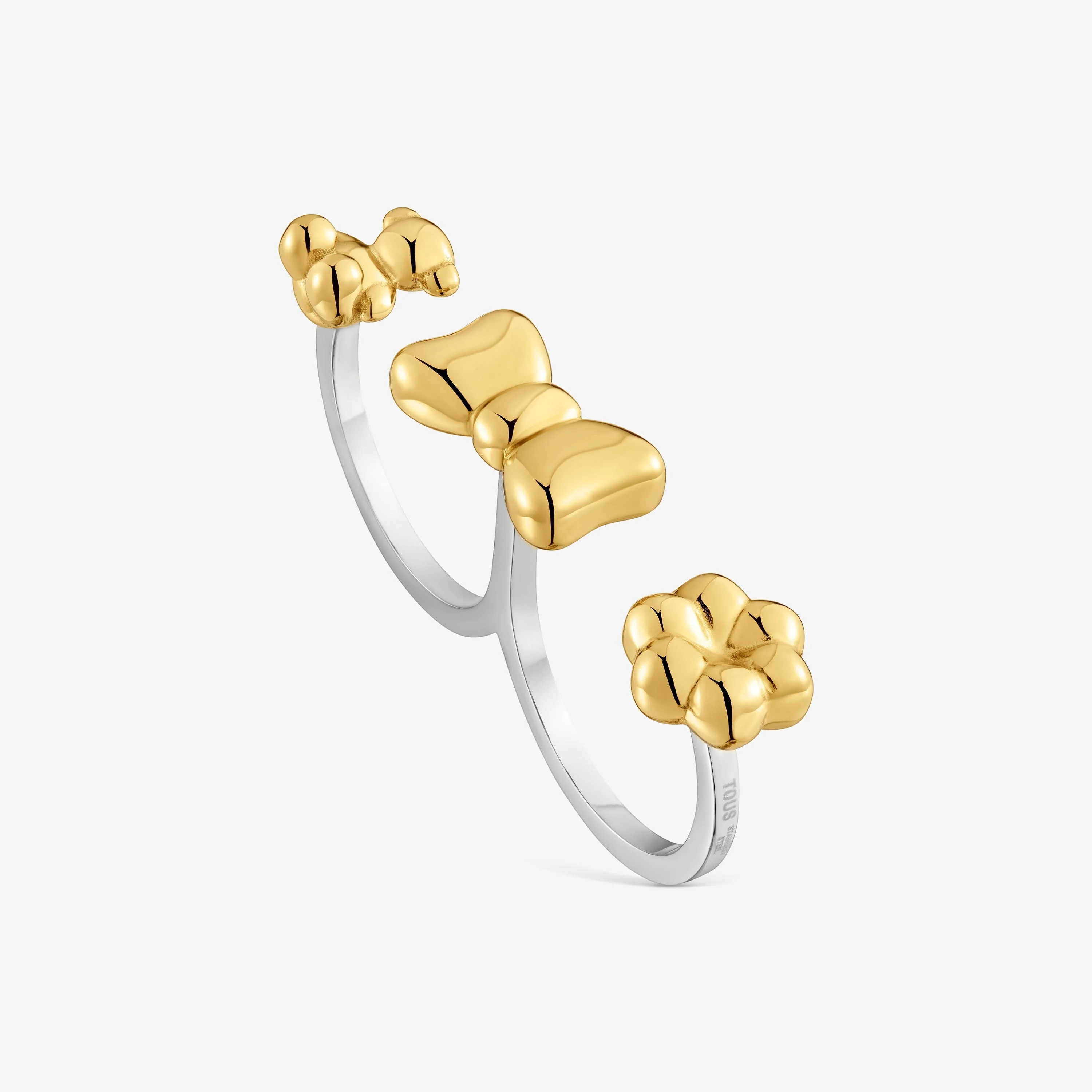 Two-tone steel Double ring with charms TOUS Charming - 1