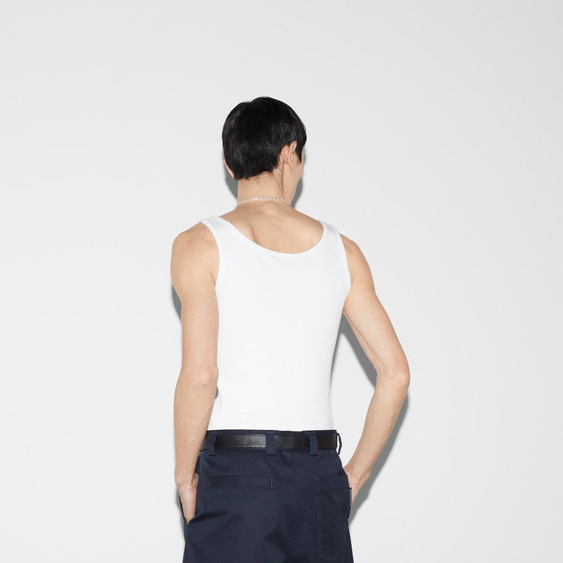 Rib cotton tank top with Gucci print 4