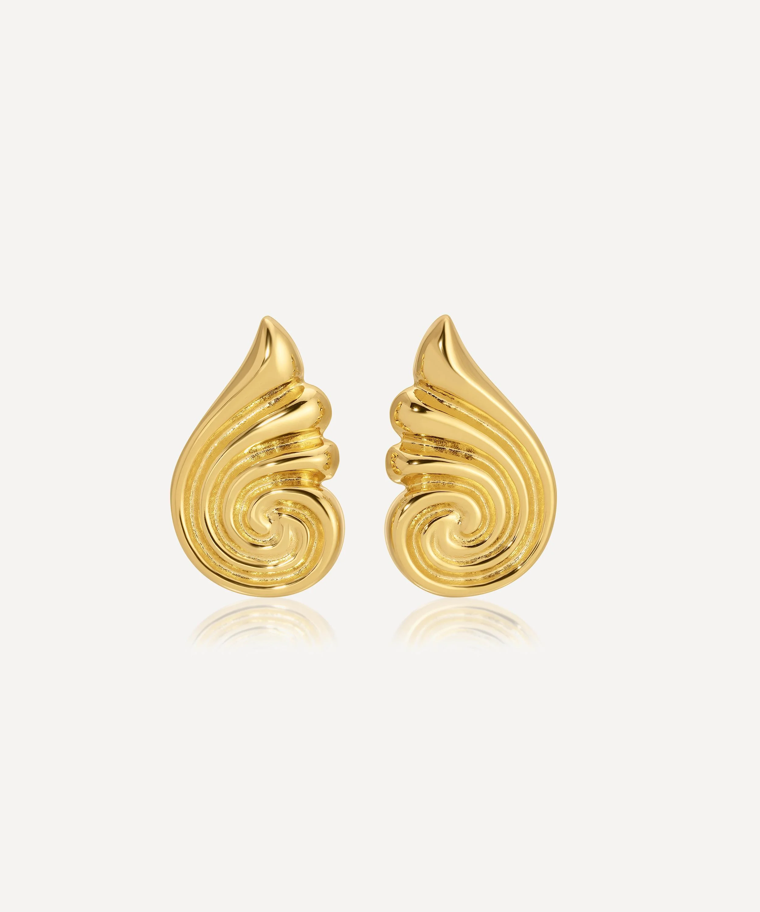 18ct Gold-Plated Capri Swirl Hoop Earrings - 1