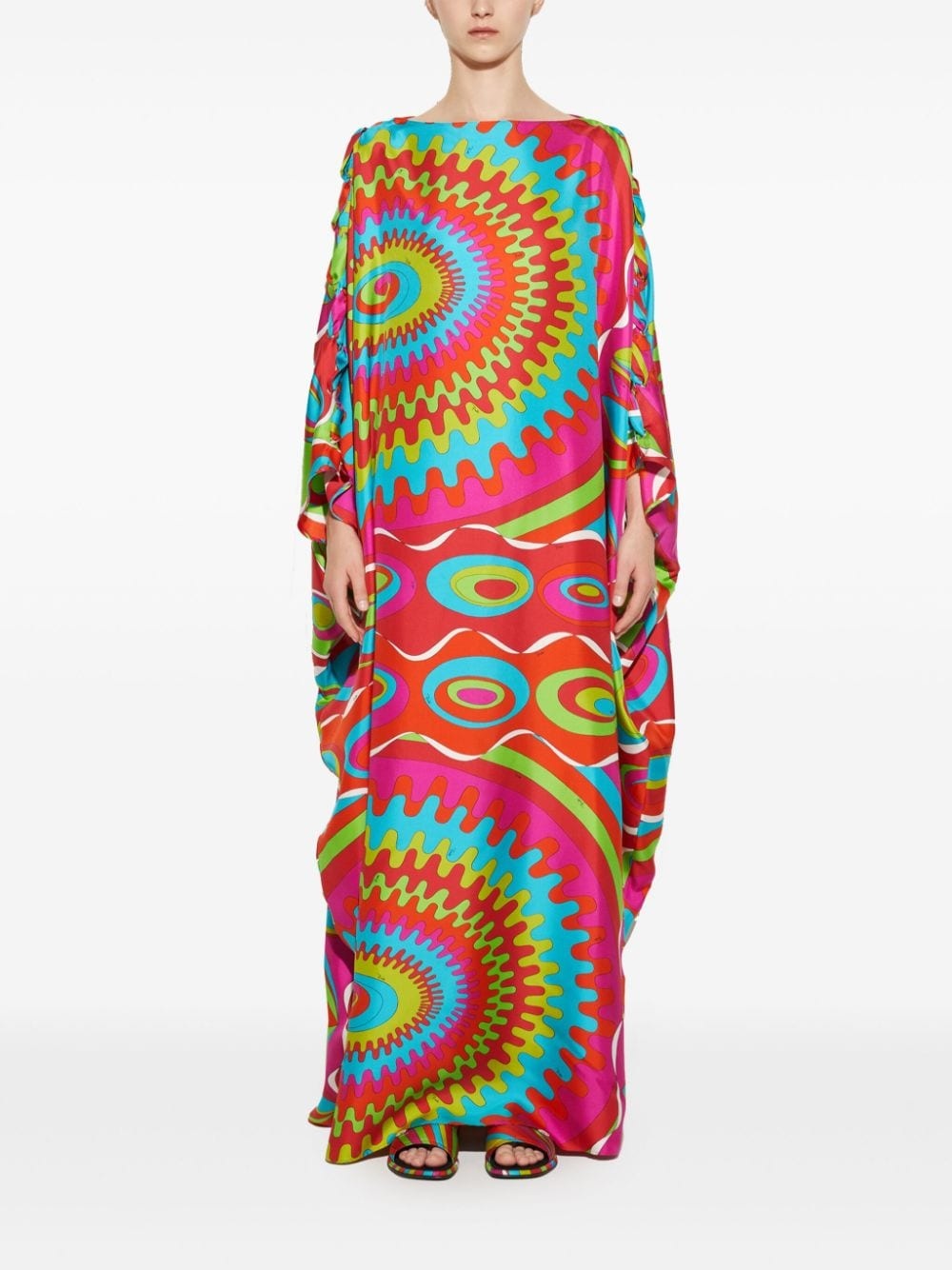 Bersaglio-print silk kaftan dress - 2