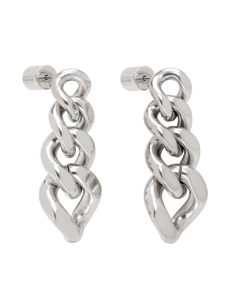 Jil Sander Silver Curb Chain Earrings outlook