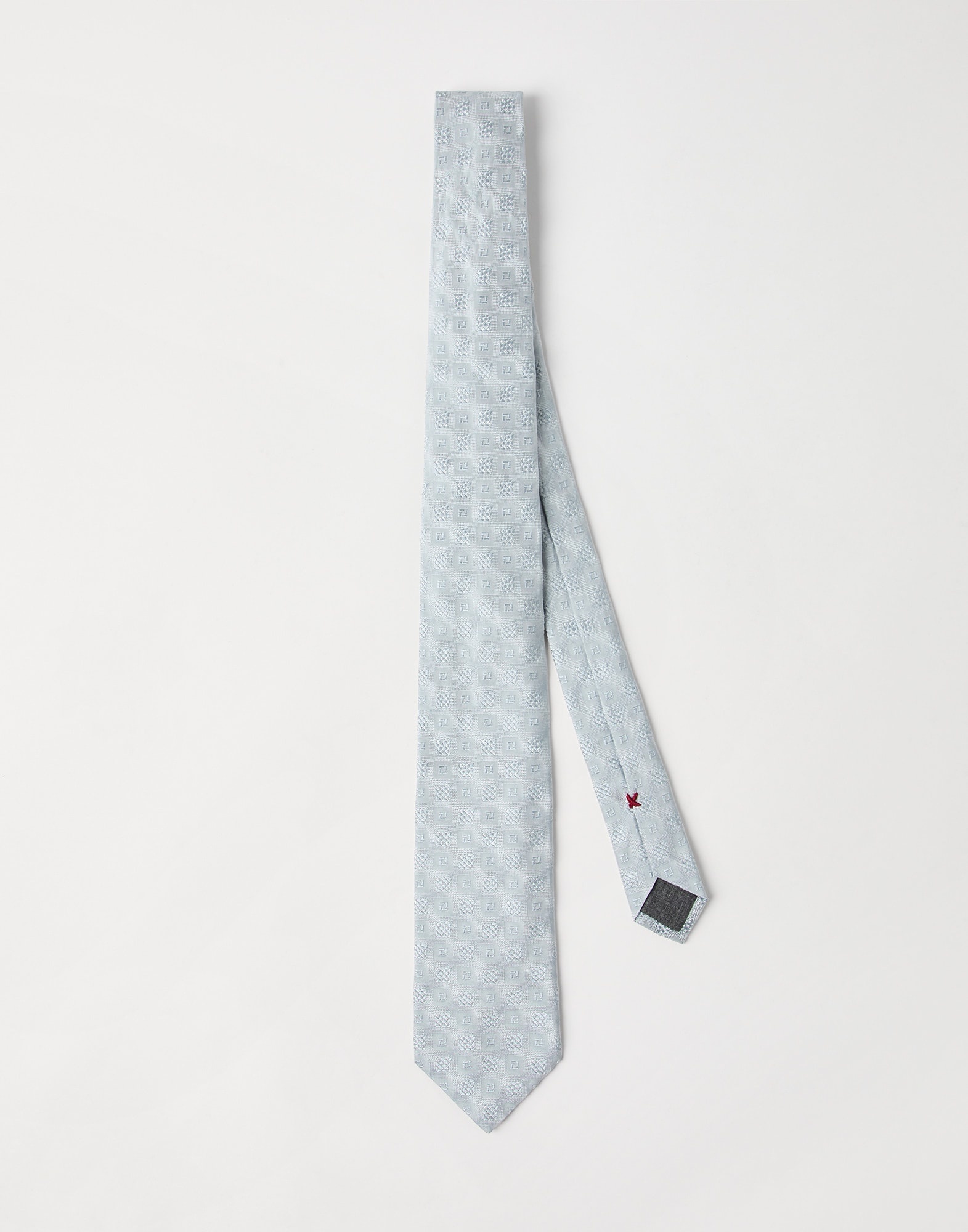 Silk geometric jacquard tie - 1