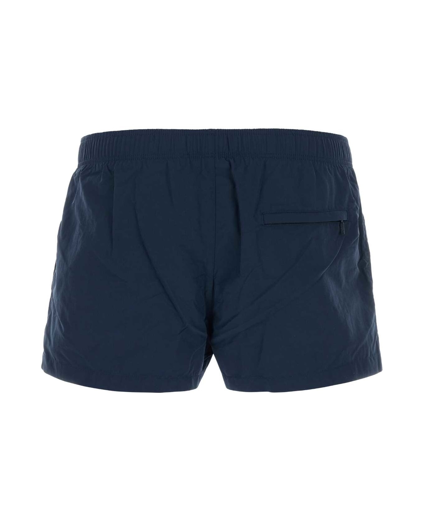 Blue Nylon Bermuda Shorts - 2