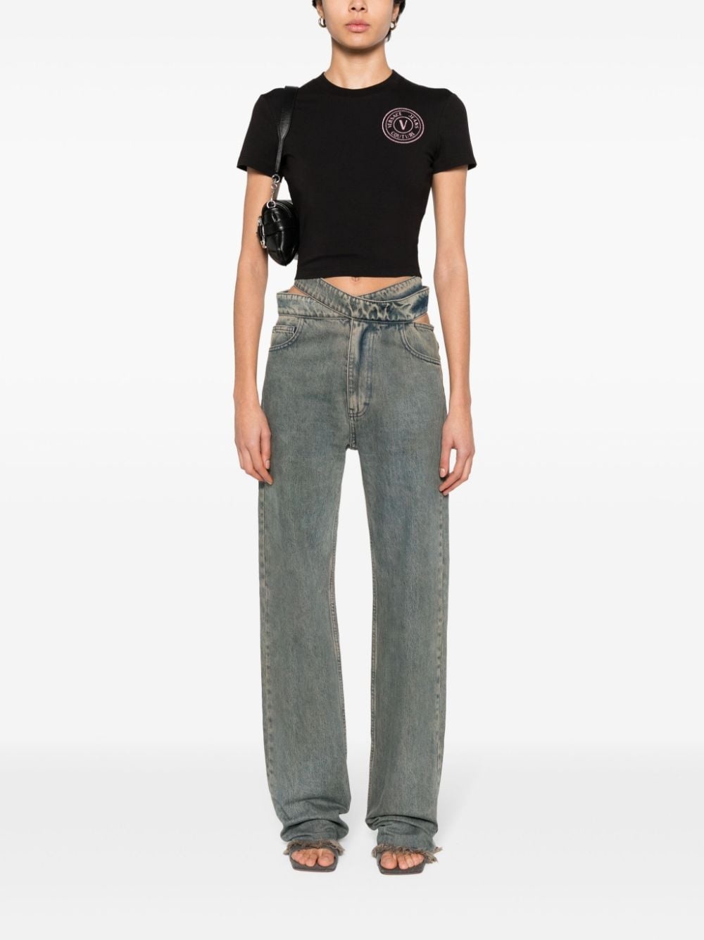 V-Emblem glittered T-shirt - 2