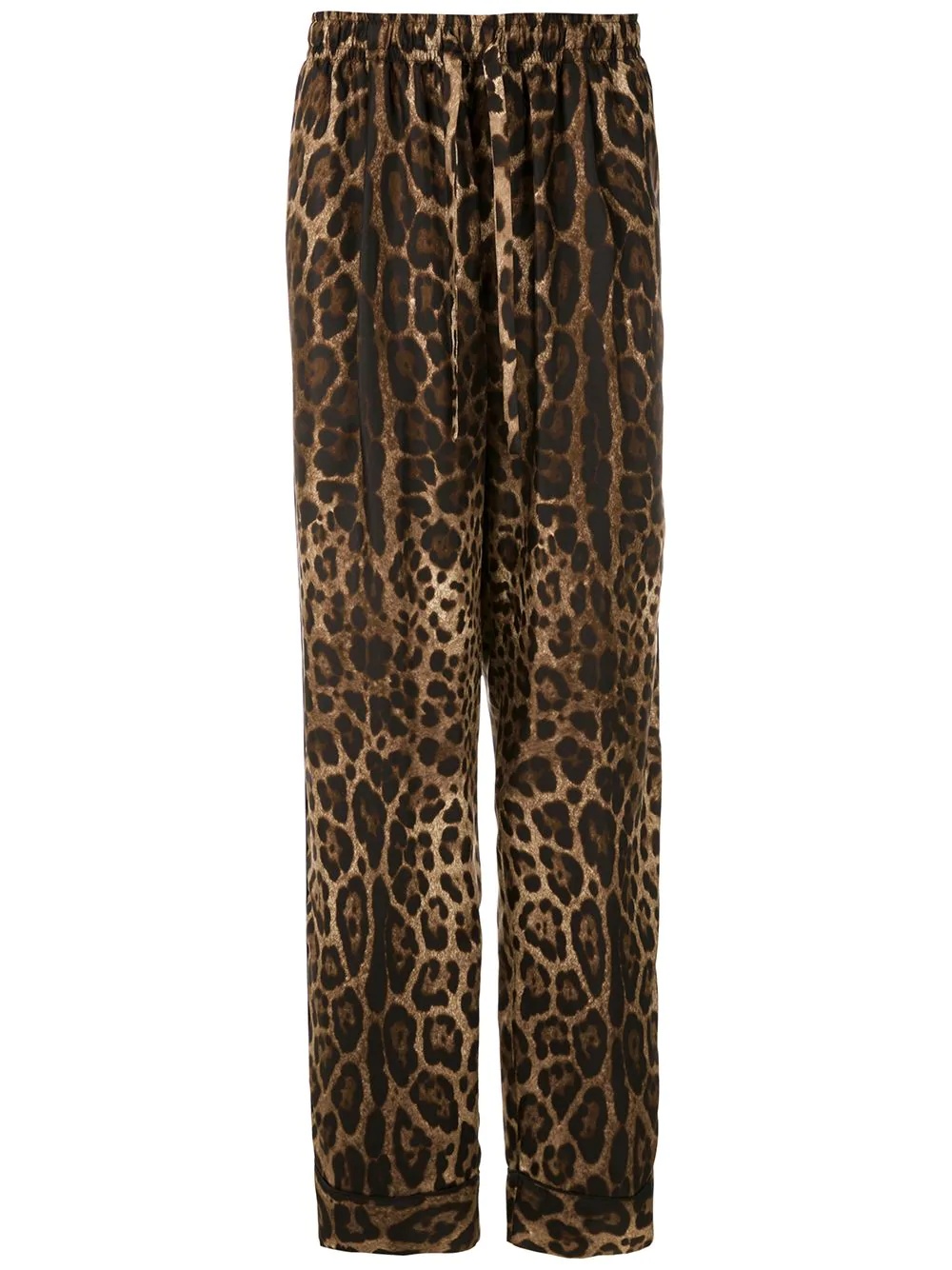 leopard print straight-leg trousers - 1