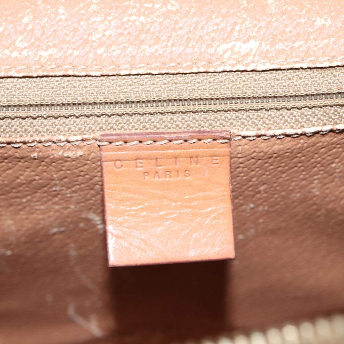 CELINE Macadam Canvas Hand Bag Pvc Leather Brown Gold - 15
