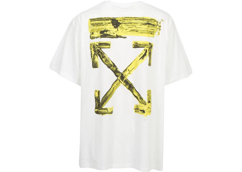 Off-White OFF-WHITE Slim Fit Acrylic Arrows S/S T-Shirt White/Yellow outlook