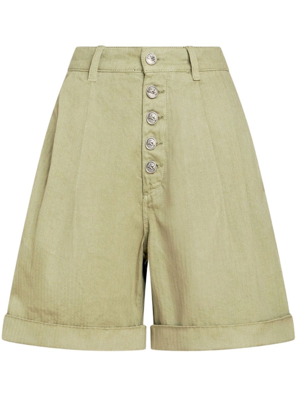 herringbone-pattern cotton bermuda shorts - 1