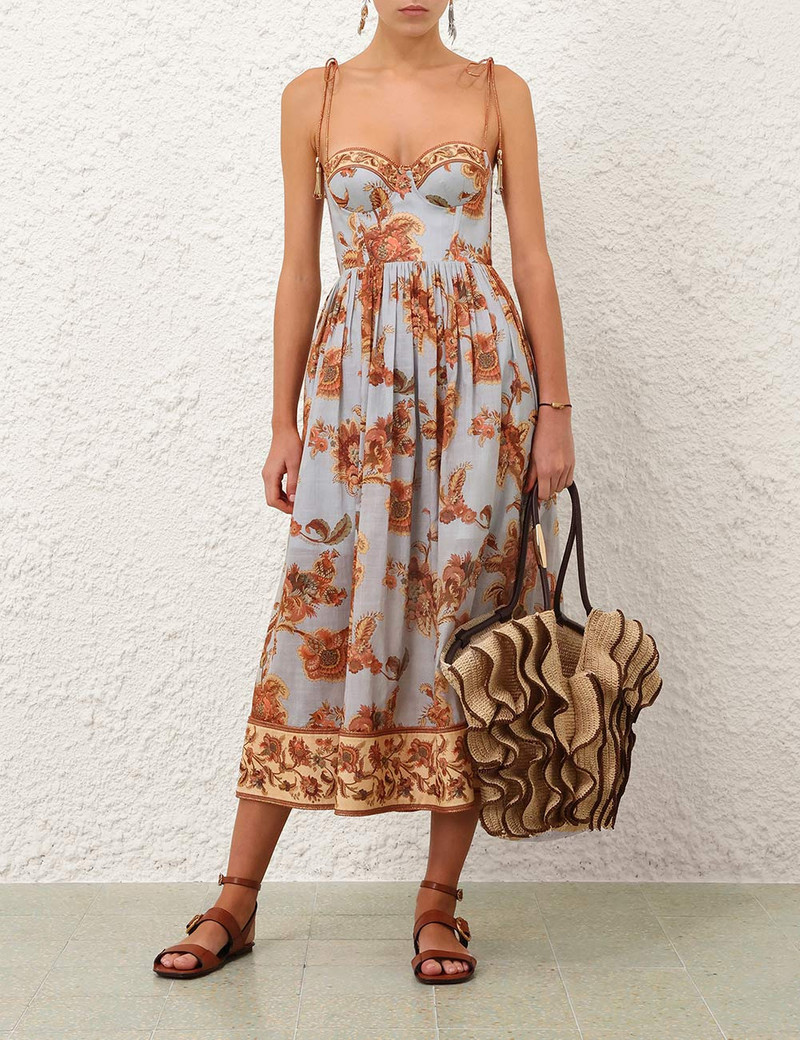 Zimmermann ASTER CORSET MIDI DRESS outlook