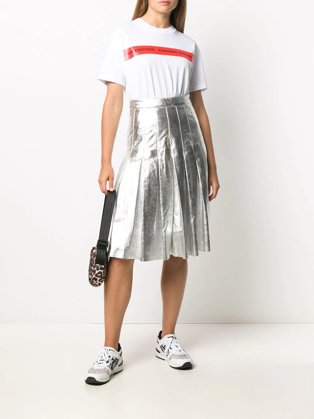 metallic pleated skirt - 2