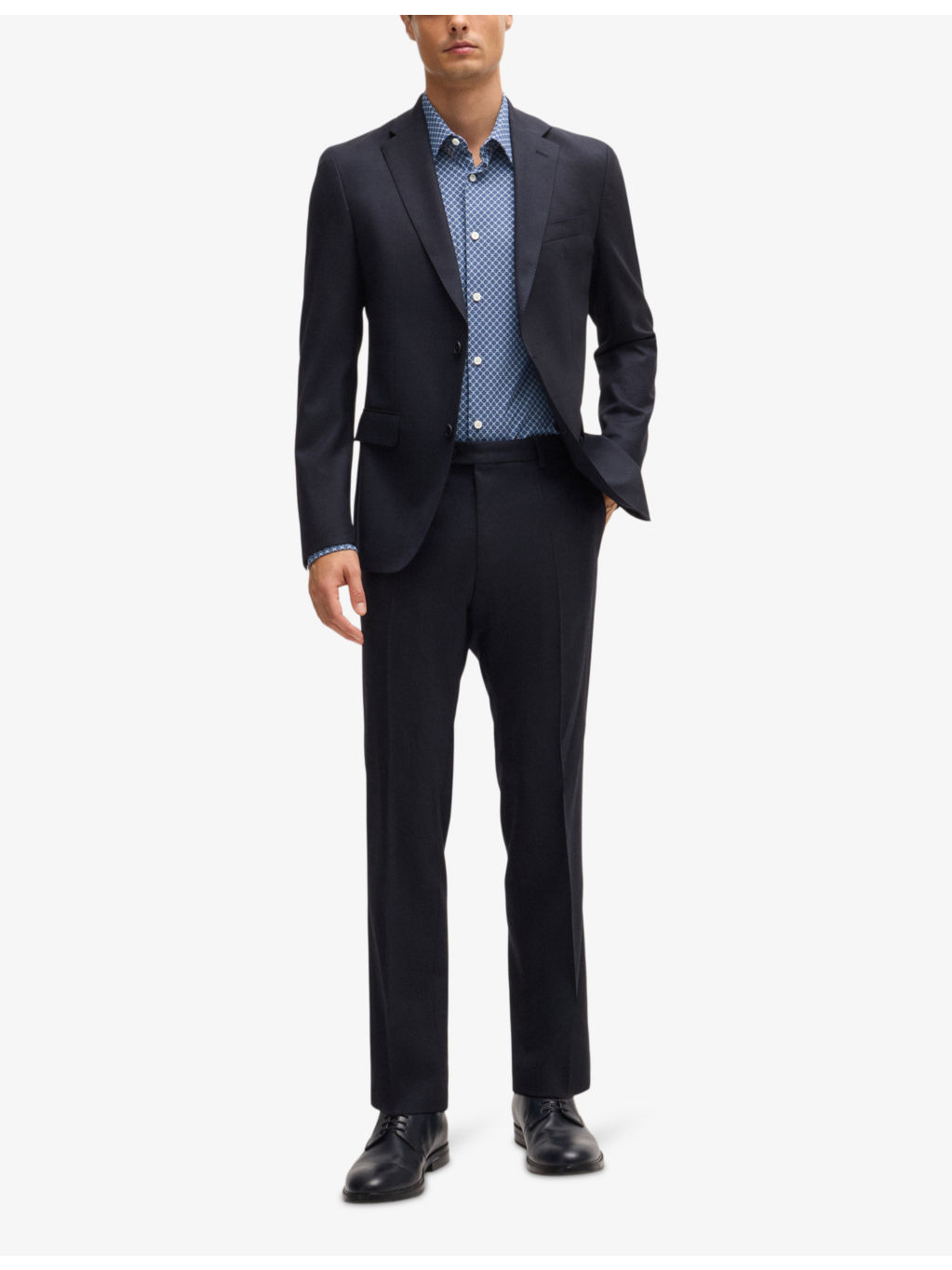 Geometric-pattern slim-fit stretch-jersey shirt - 2