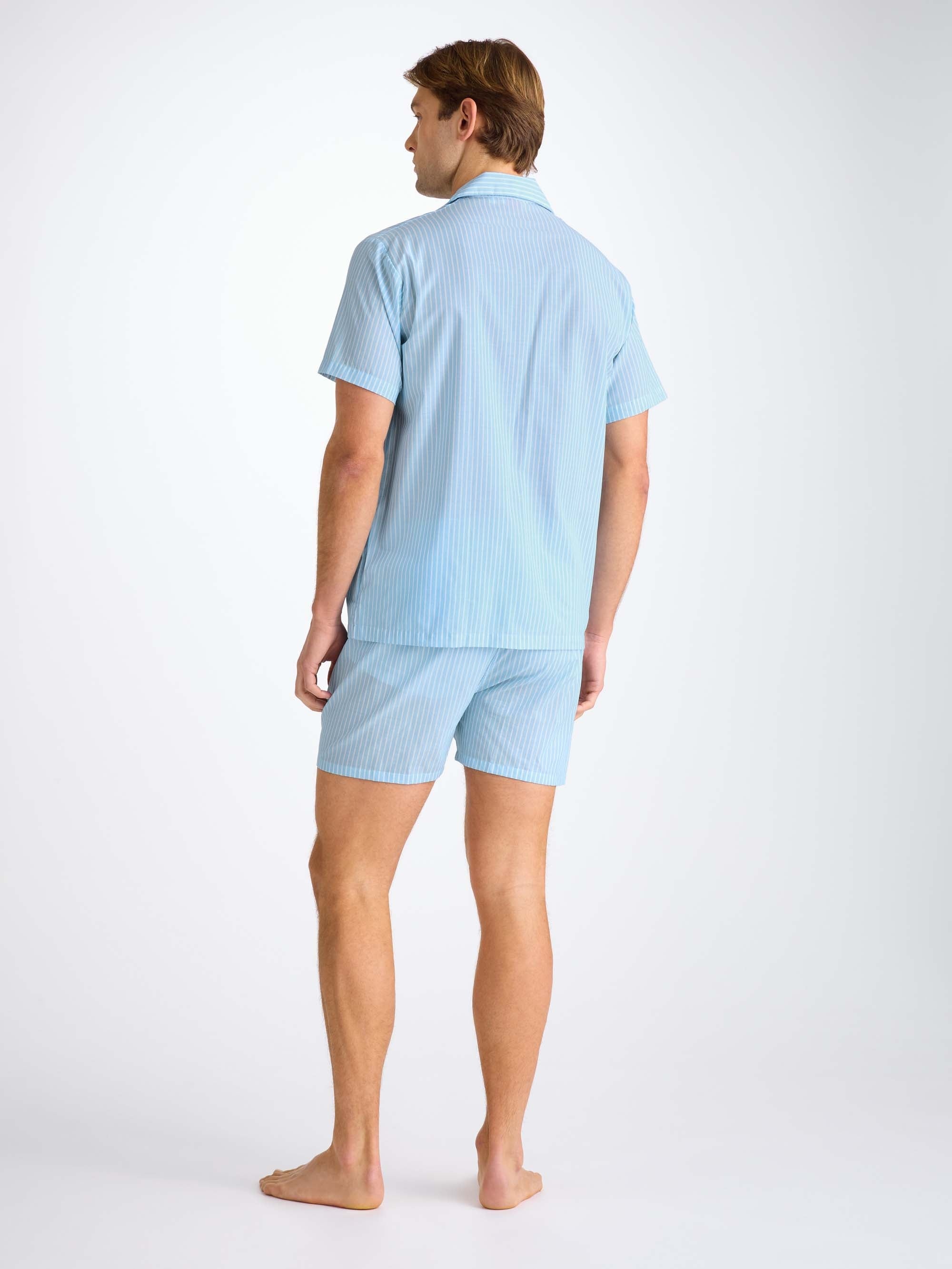 Men's Short Pajamas Amalfi 21 Cotton Batiste Blue - 4