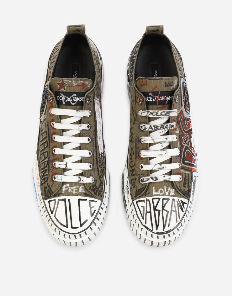 Hand-painted graffiti canvas Portofino Light sneakers - 4