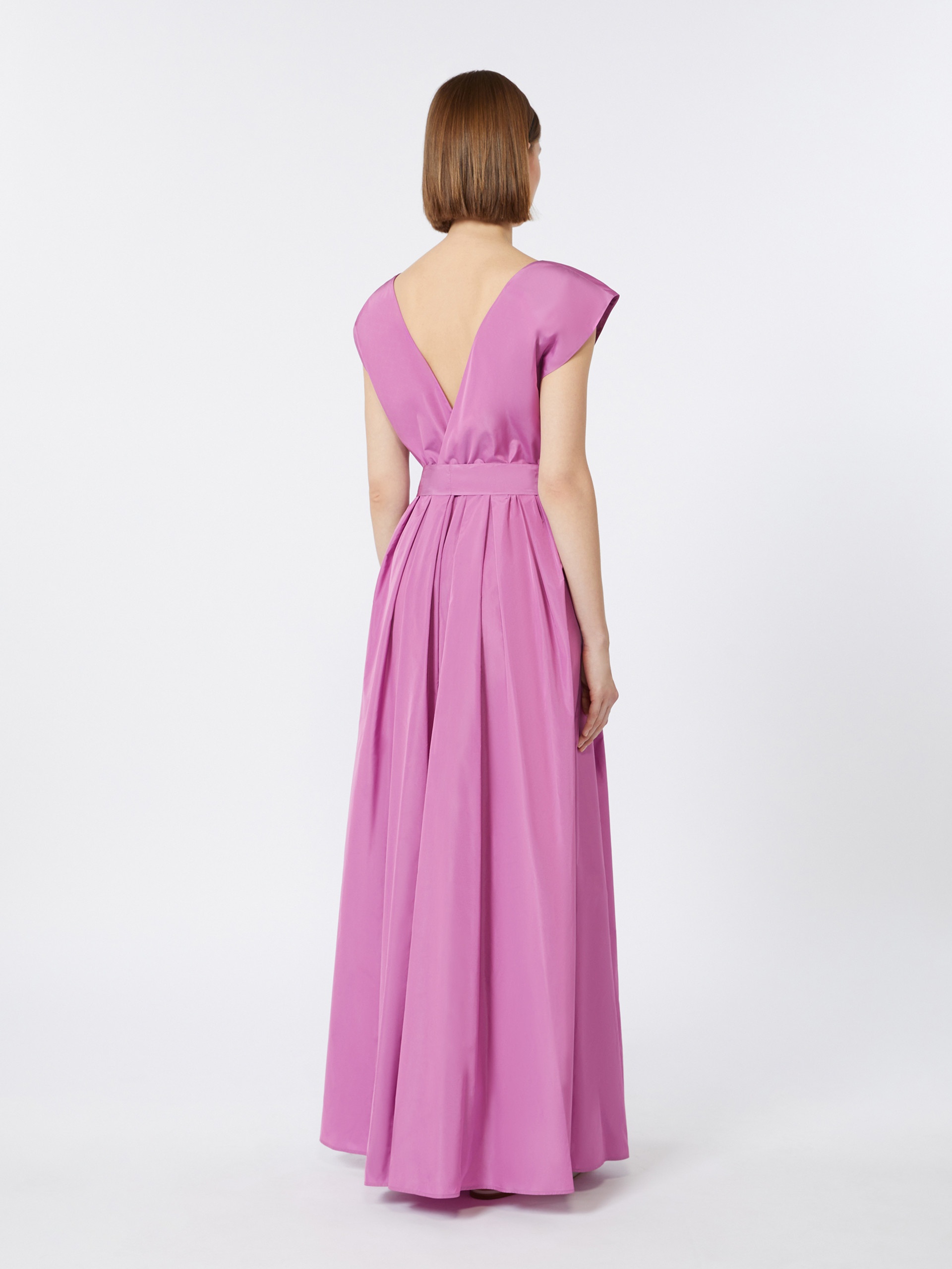 OGGERI Long taffeta dress with belt - 4