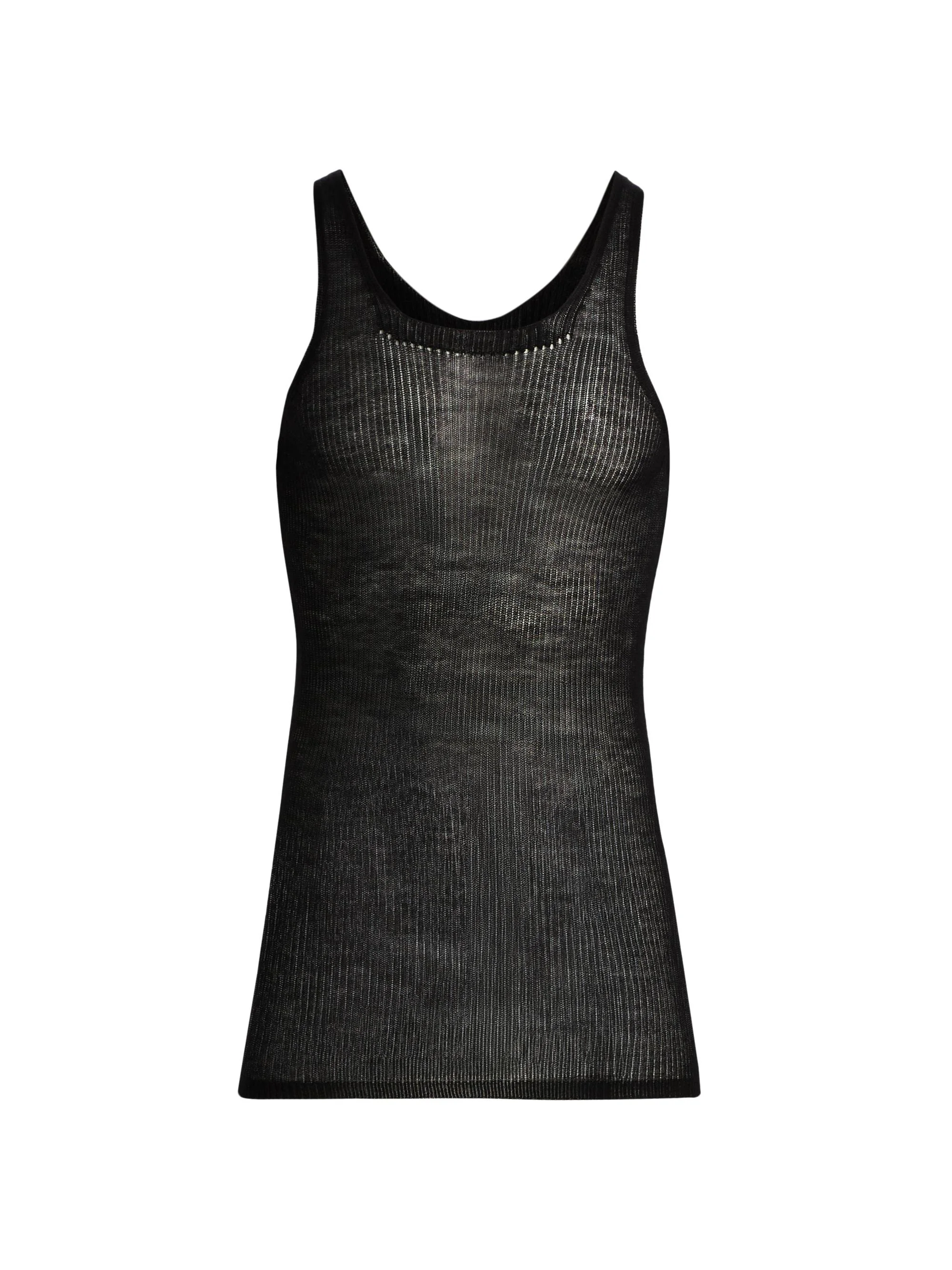 Men's Maglia Cashmere Knit Tank - Black - 1