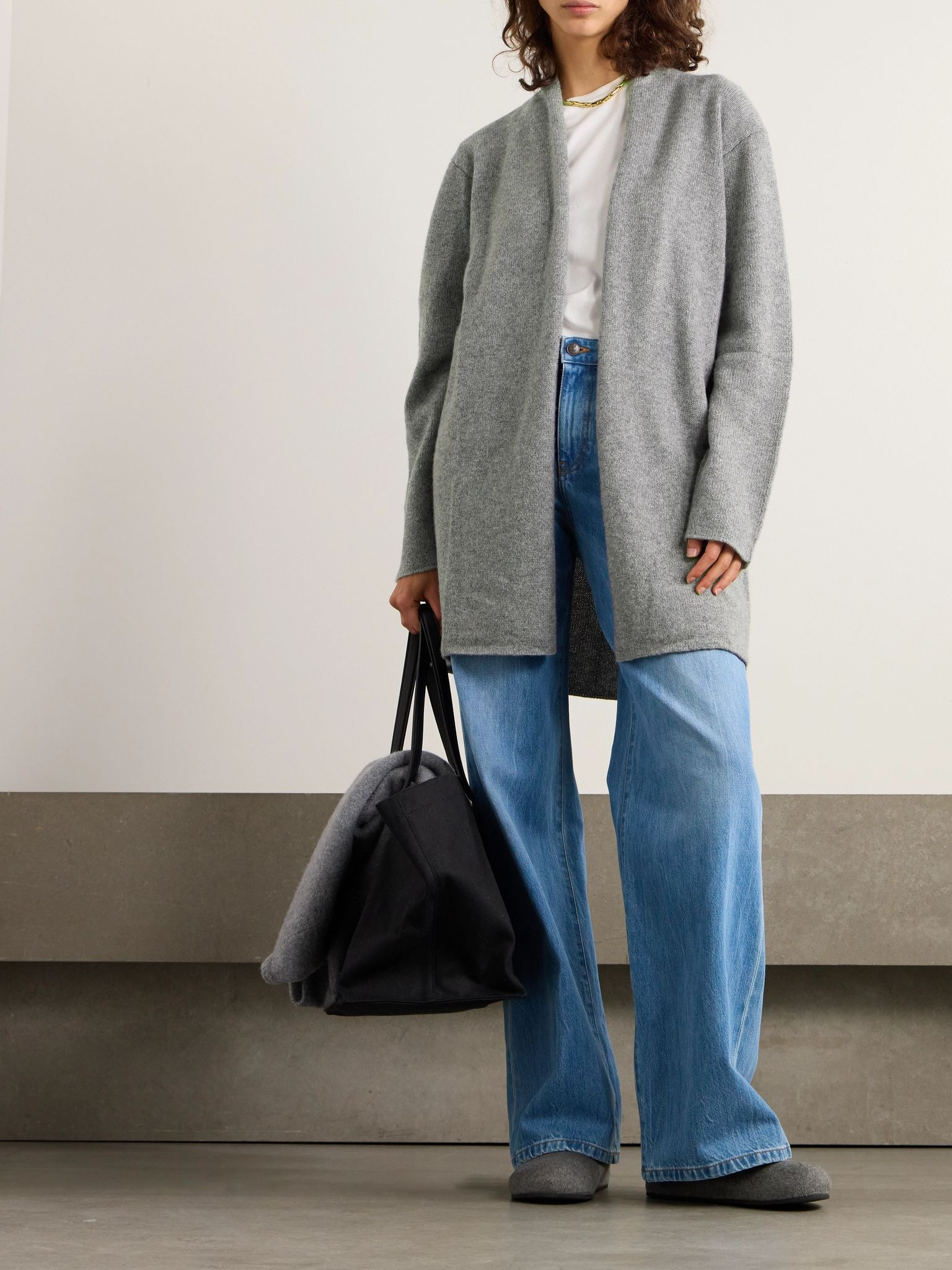 Essentials Fulham cashmere cardigan Gray - 2