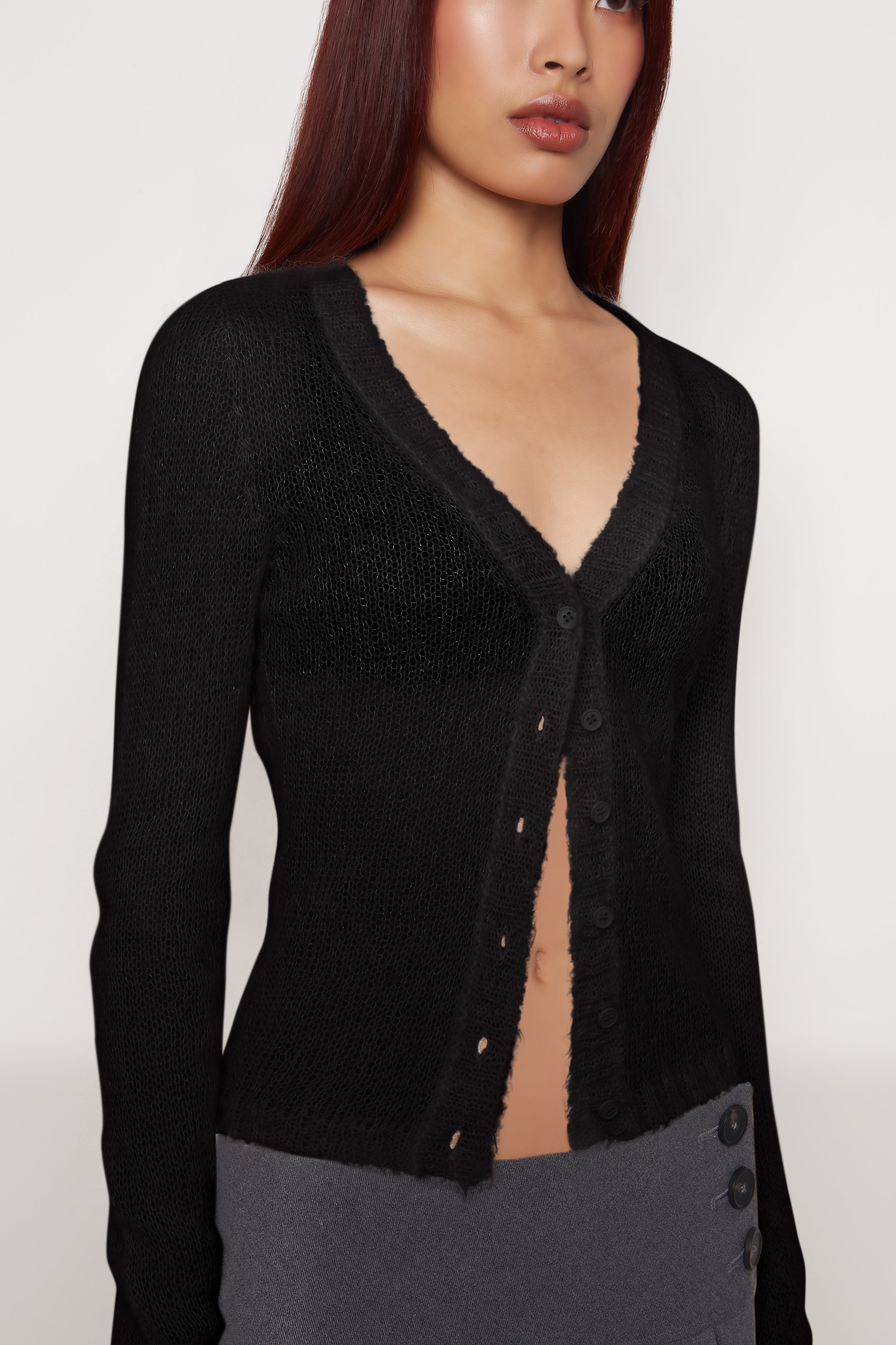 FULL LENGTH MOHAIR CARDIGAN - 4