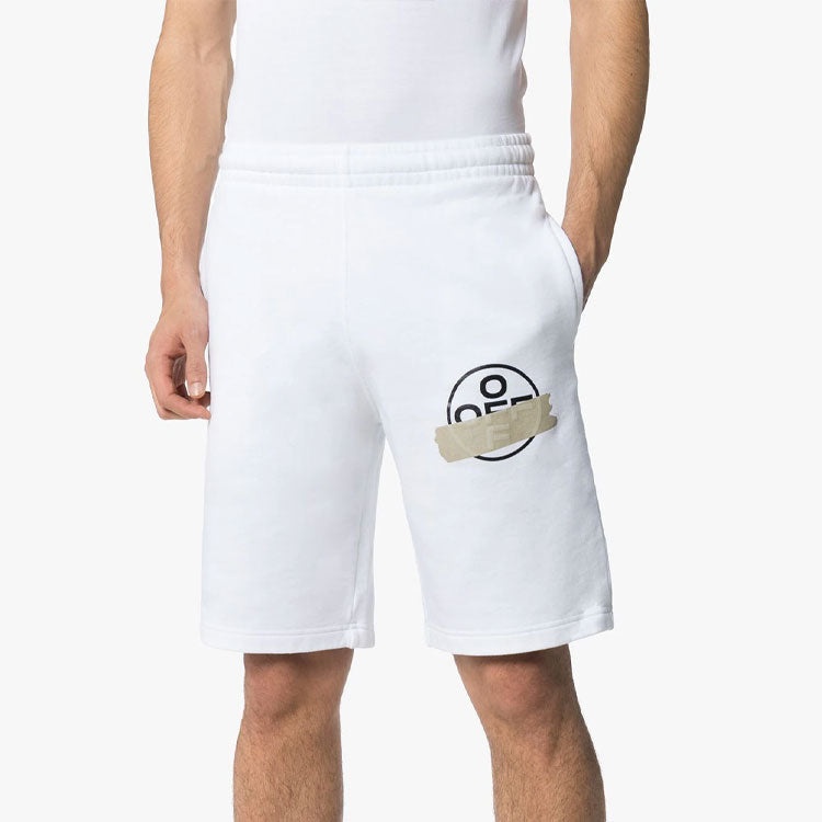 Off-White Logo Printing Sports Shorts White OMCI006R20E300020148 - 3