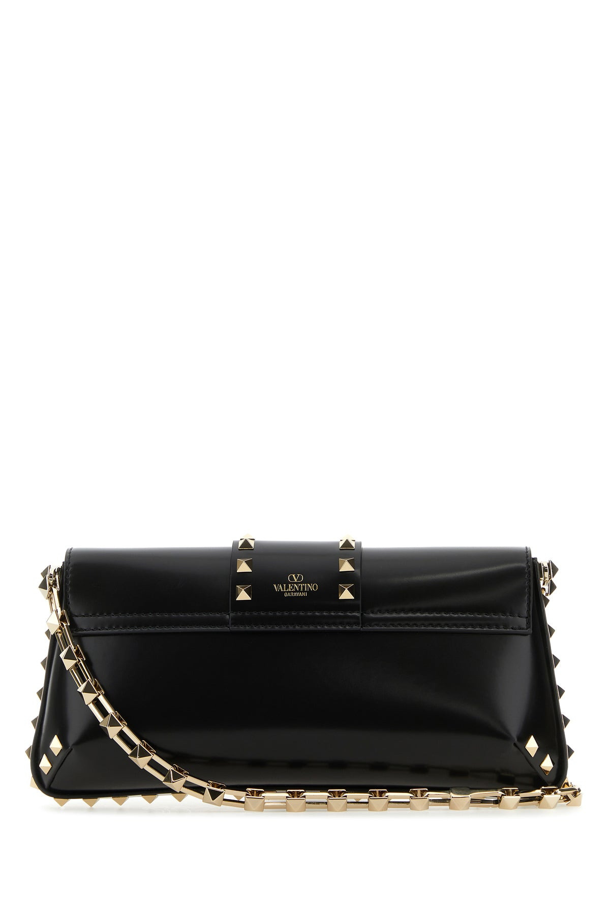 Black leather Rockstud shoulder bag - 3