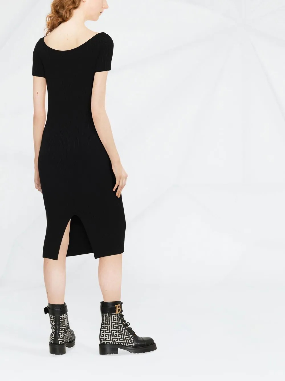 rib-knit midi dress - 4