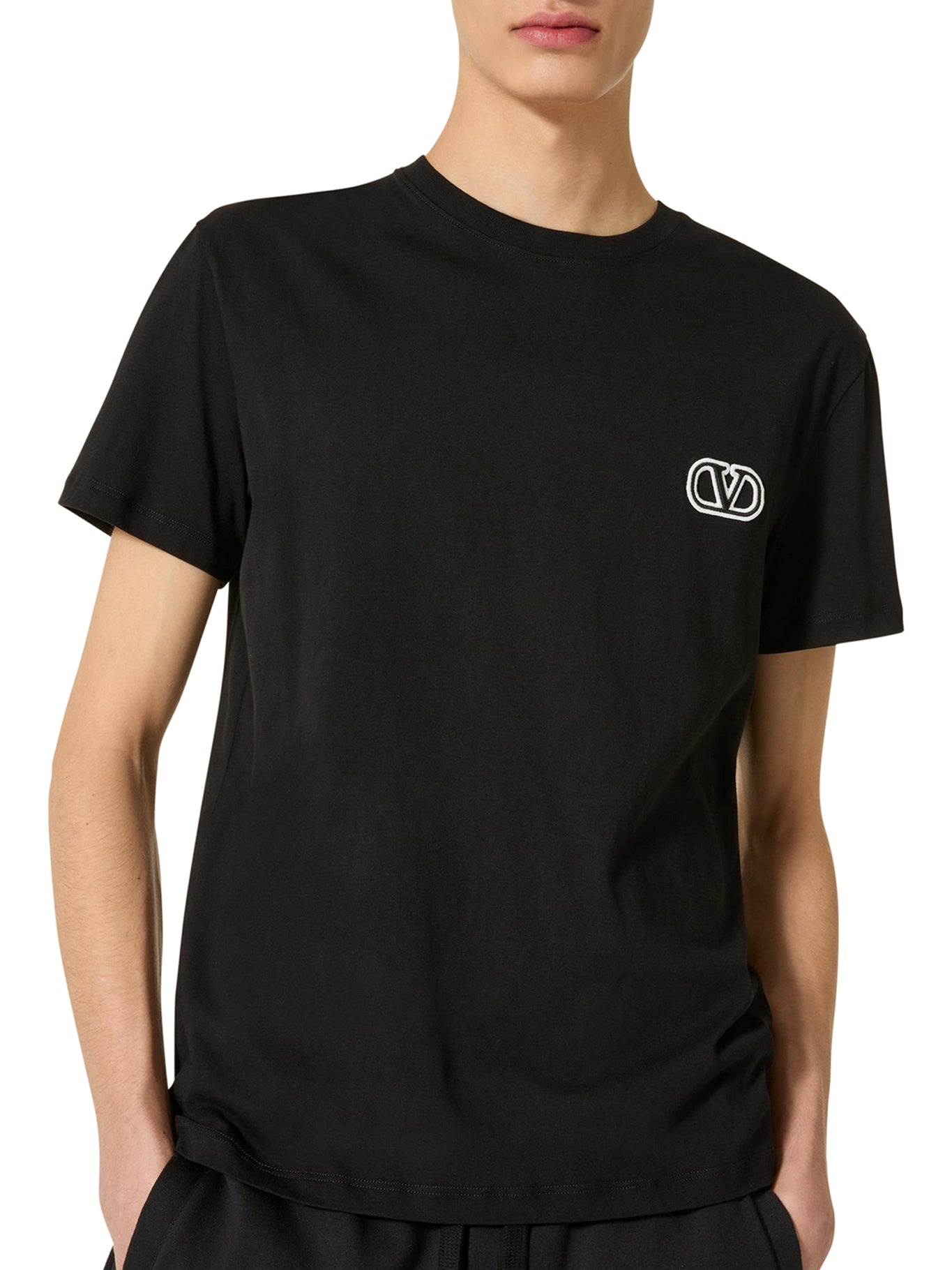 COTTON T-SHIRT WITH VLOGO SIGNATURE PATCH - 5