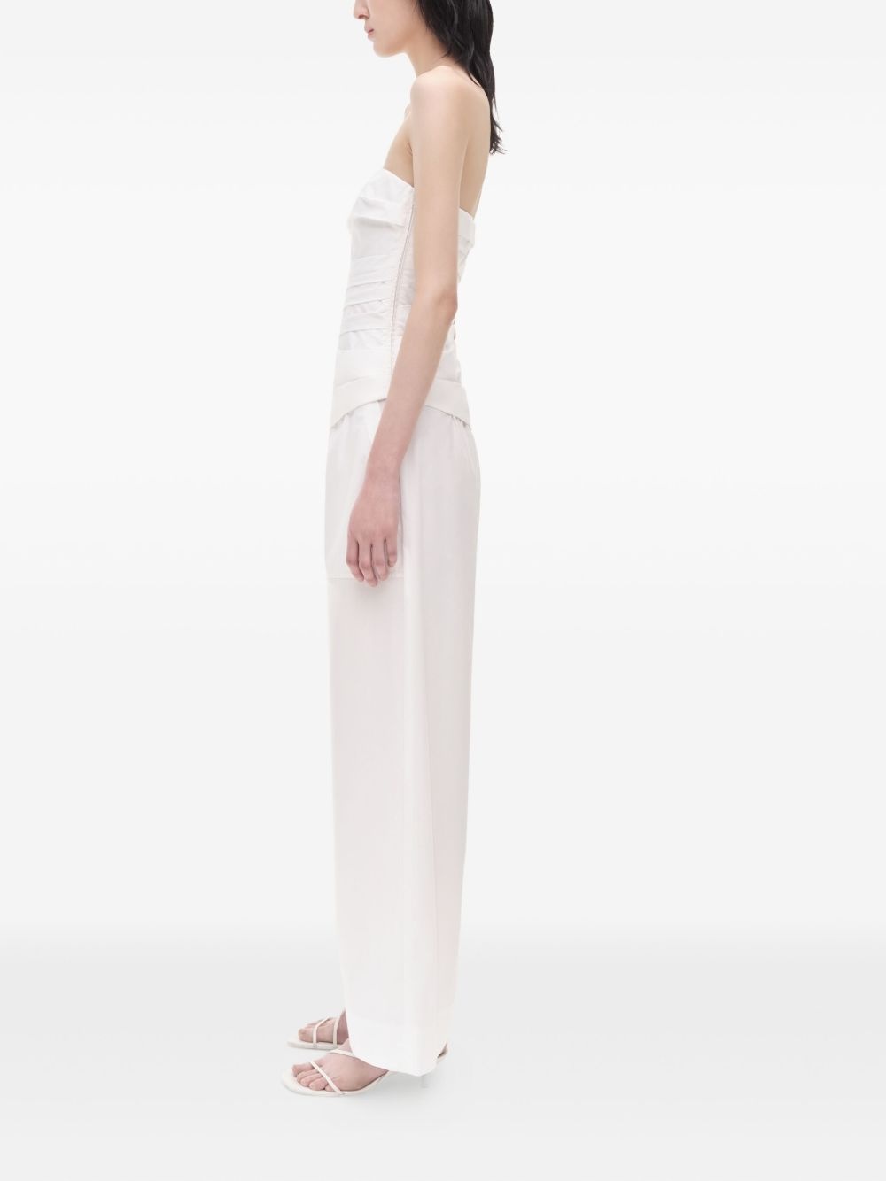 strapless pleated bustier top - 3