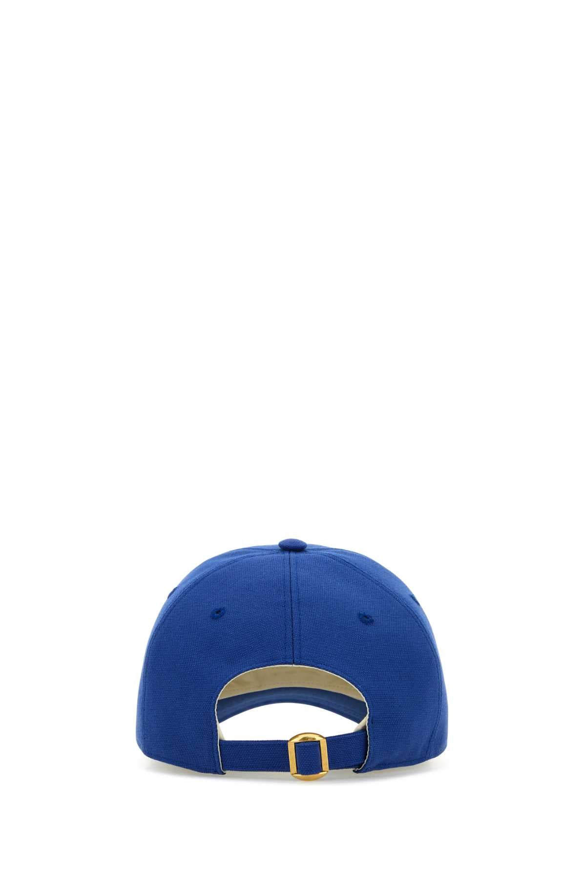 Valentino Garavani Men Electric Blue Cotton Baseball Cap - 3