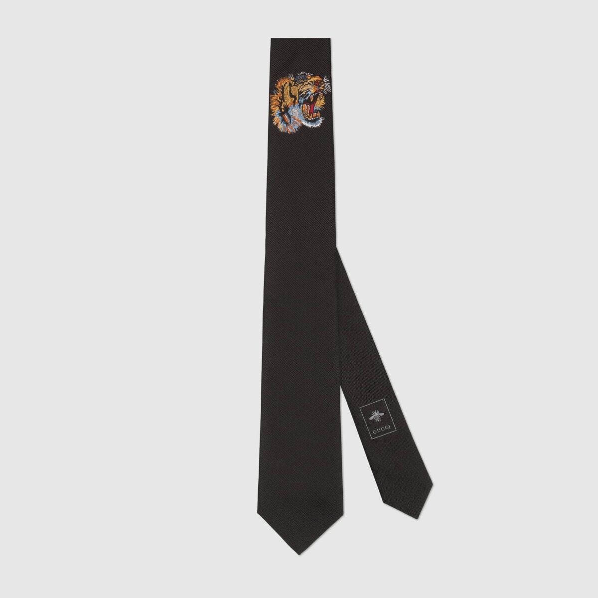 Tiger underknot silk tie - 1