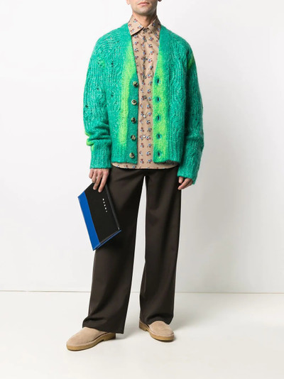 Marni gradient-effect V-neck cardigan outlook