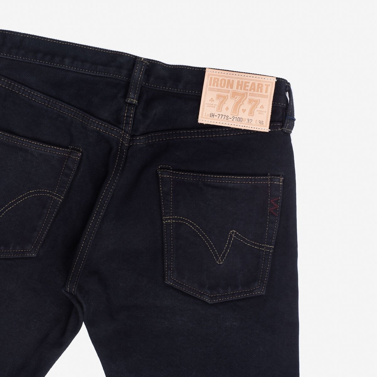 IH-777S-21od 21oz Selvedge Denim Slim Tapered Cut Jeans - Indigo Overdyed Black - 7