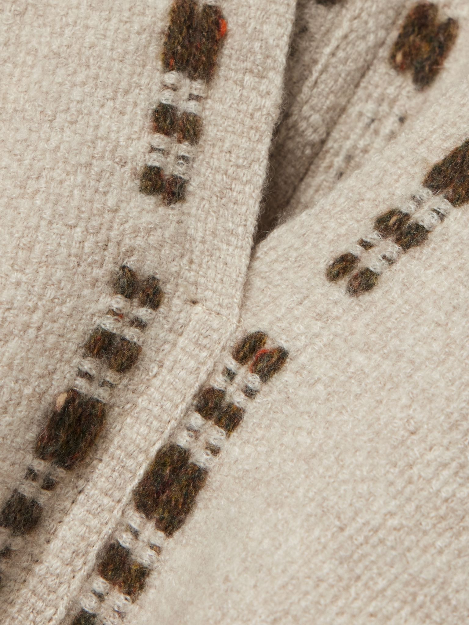 Frayed cashmere and silk-blend poncho Cream - 4