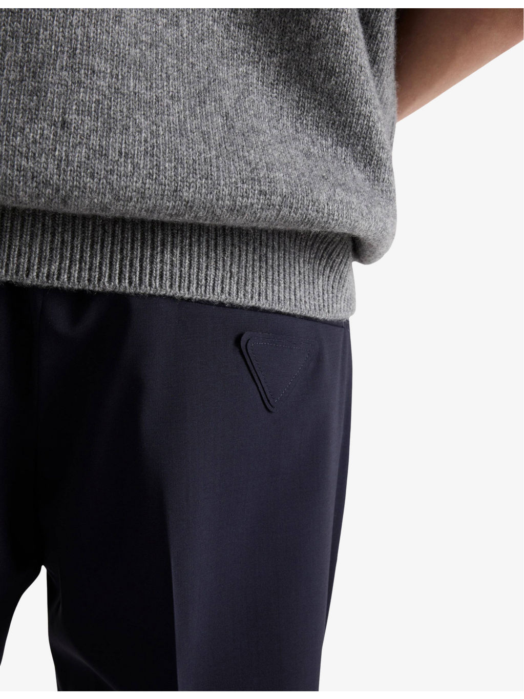 Triangle-logo slim-fit wool trousers - 4