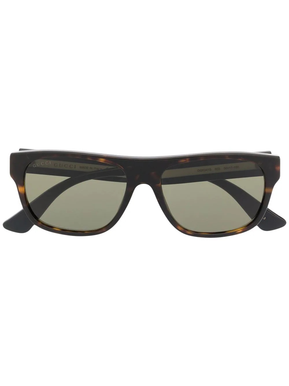 Sylvie Web stripe tortoiseshell rectangle-frame sunglasses - 1