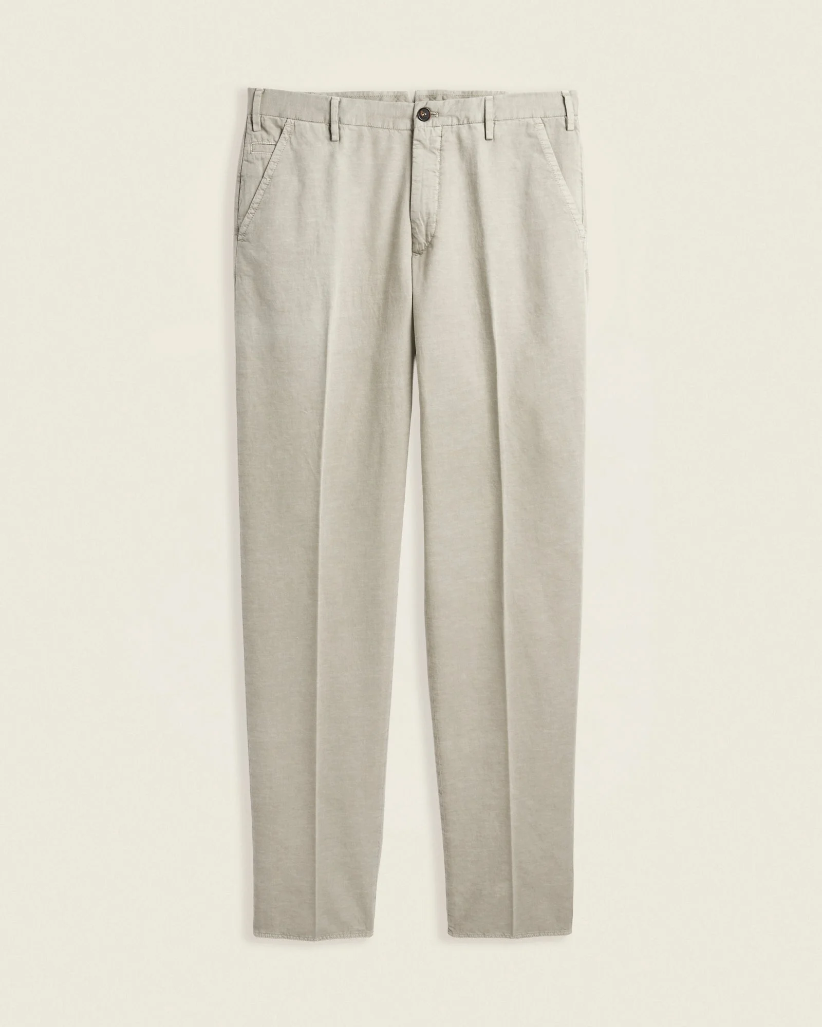 Straight fit cotton and linen trousers - 1