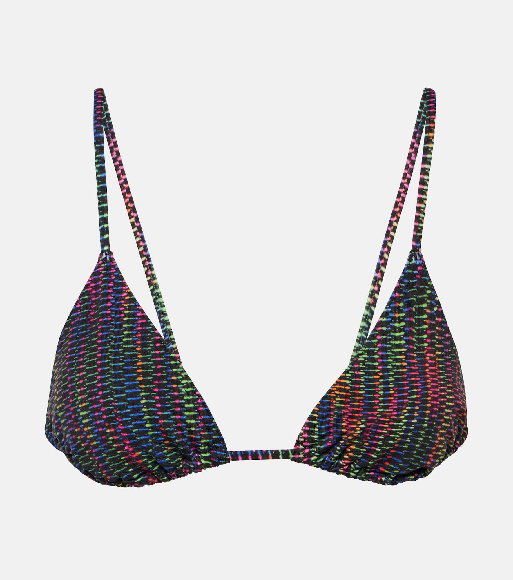 Rayon printed triangle bikini top - 1