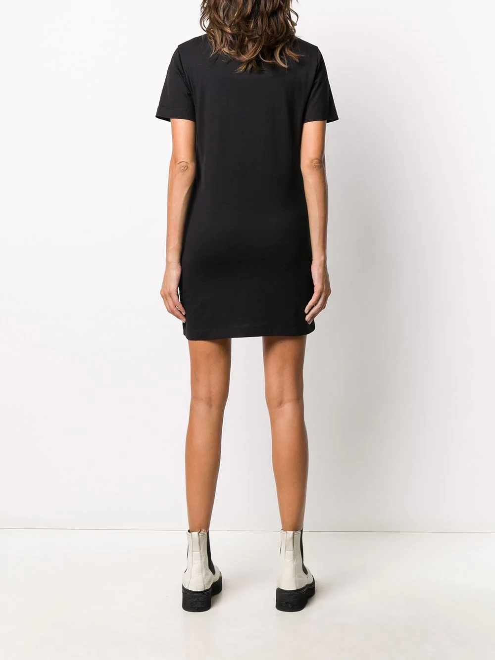 embroidered logo T-shirt dress - 4