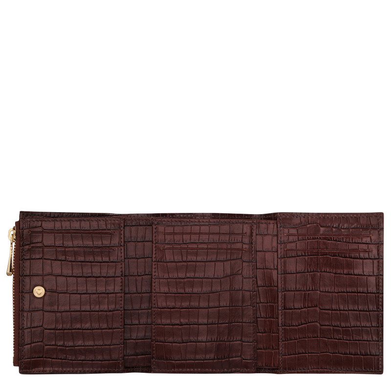 Longchamp Pocket Compact wallet Mocha - Leather 3