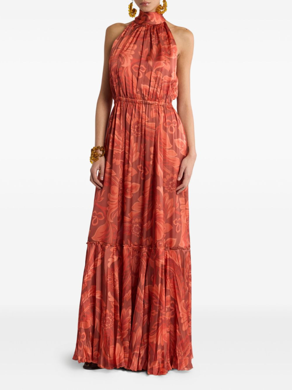 floral-print pleated maxi dress - 2