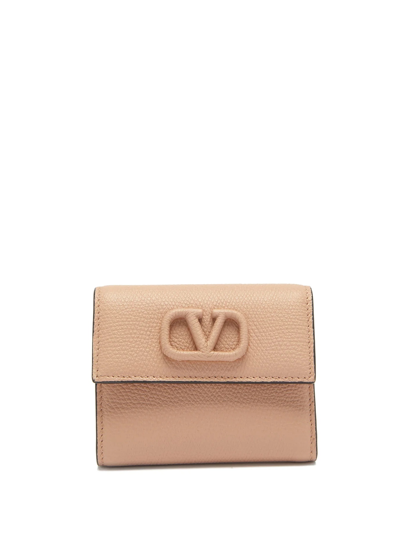 V-sling grained-leather wallet - 1