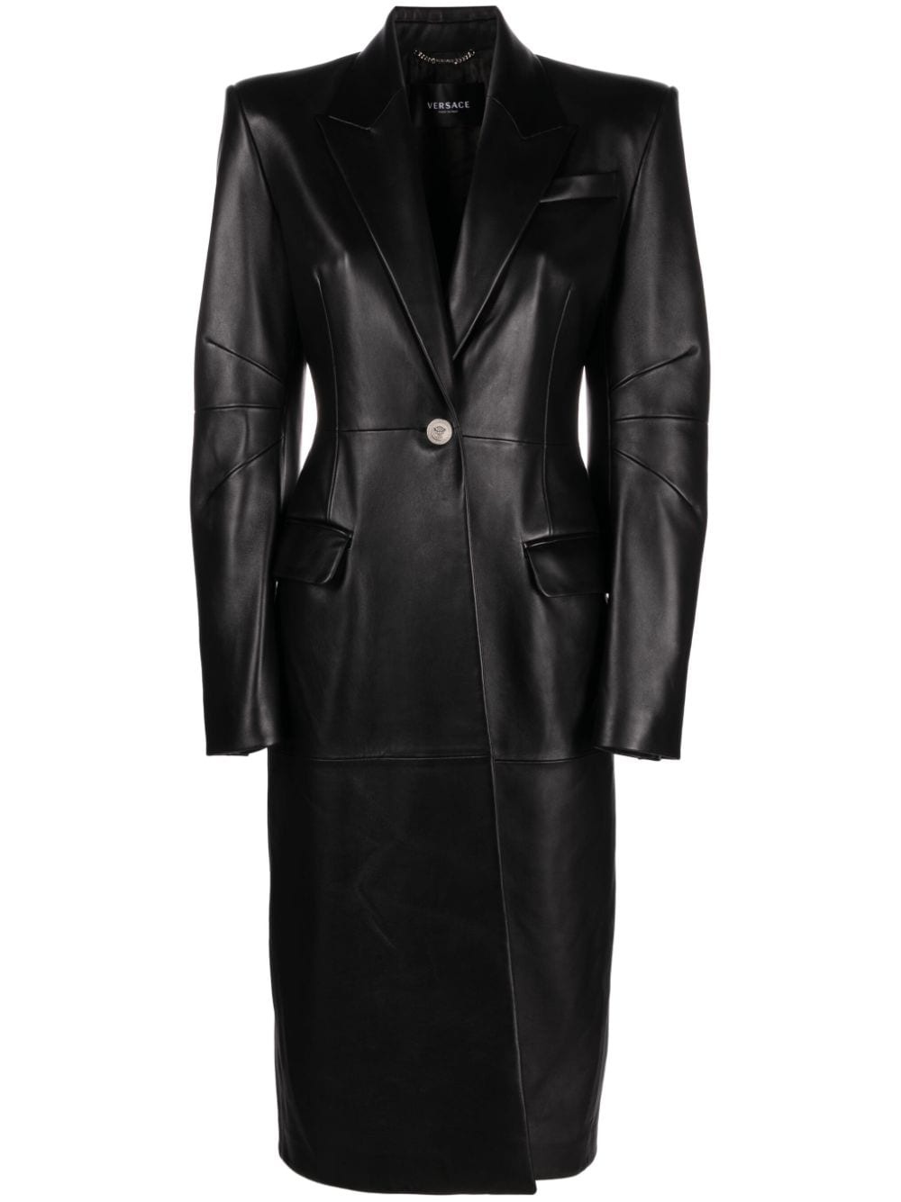 leather trench coat - 1
