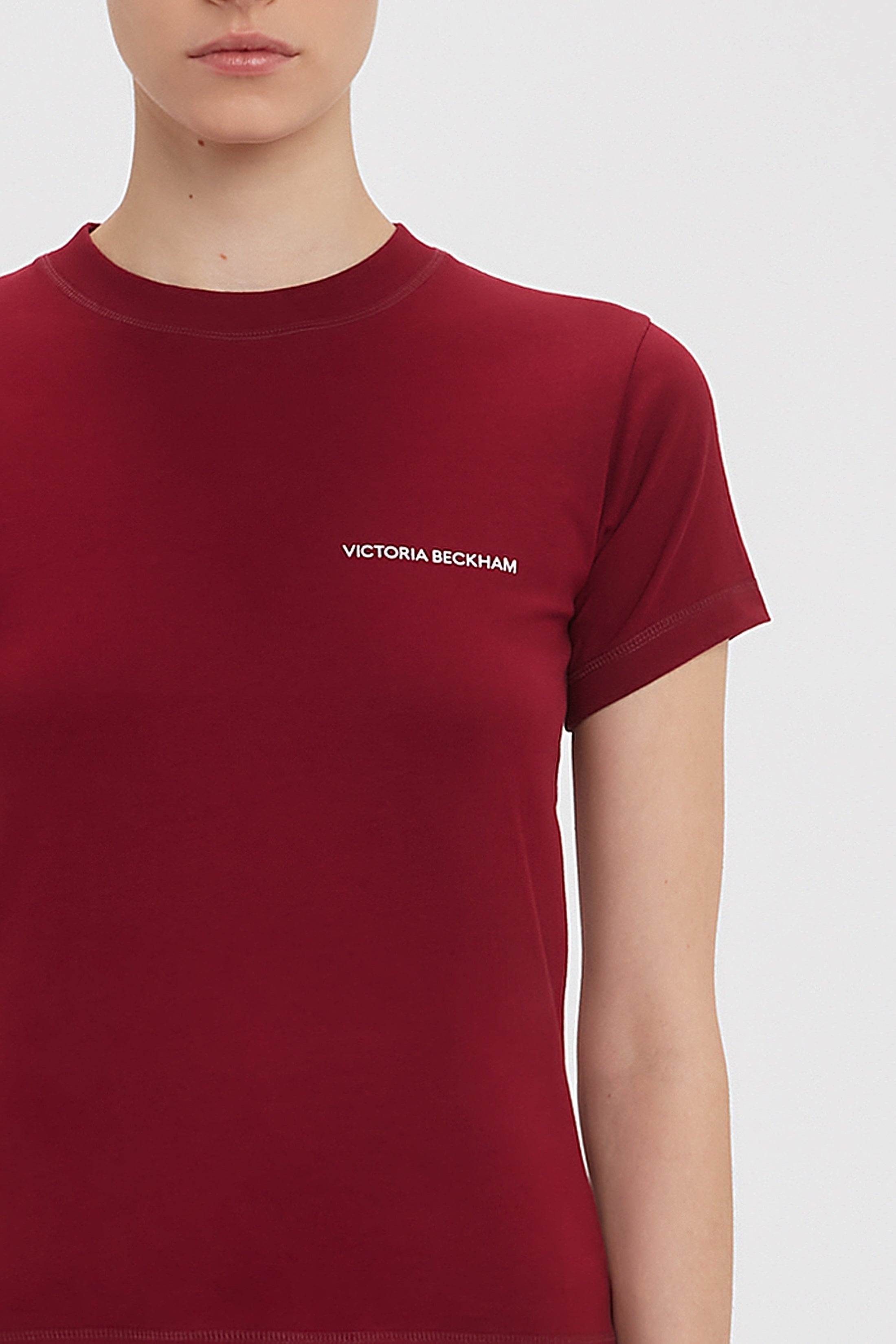 Exclusive Shrunken Logo Tee In Oxblood - 5