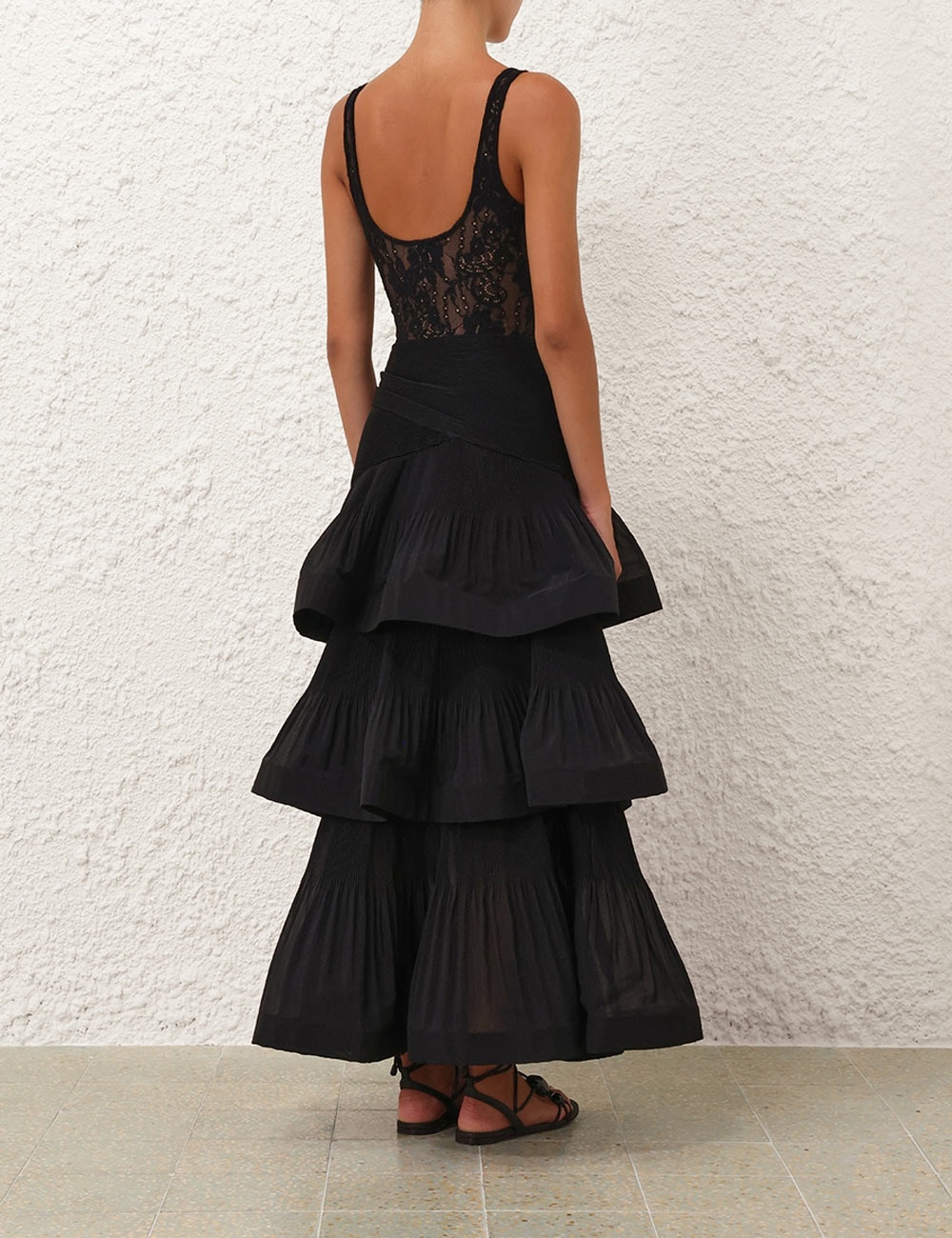 TIERED PLEATED SKIRT - 4