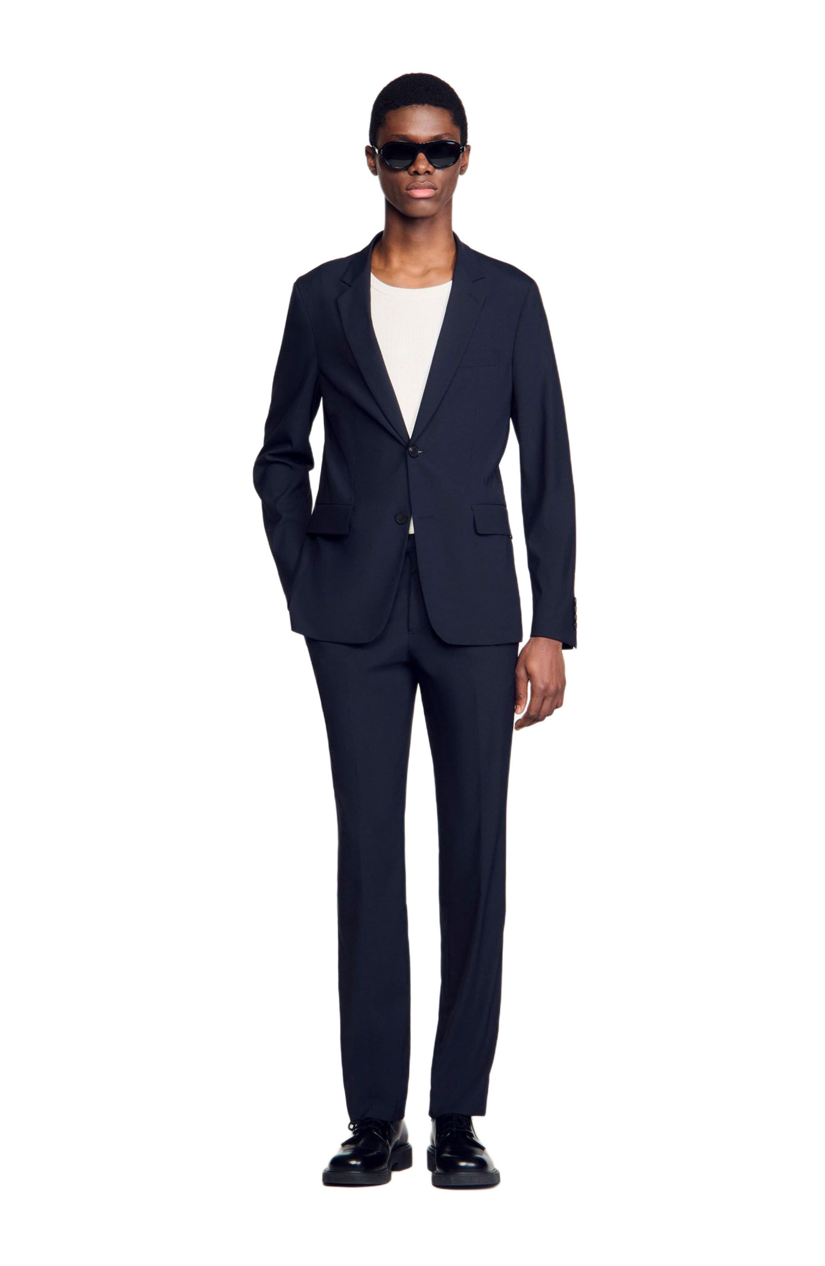 SANDRO Wool suit jacket in Navy Blue at Nordstrom - 7