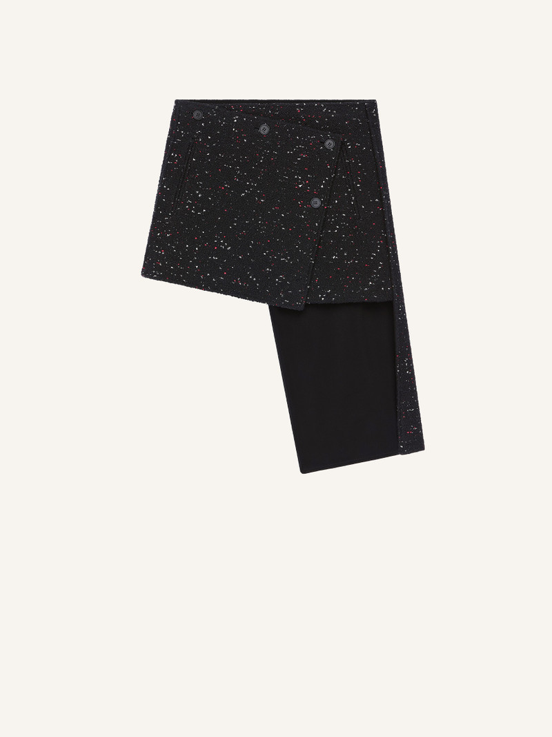 OBLIQUE TWEED MINI-SKIRT 1