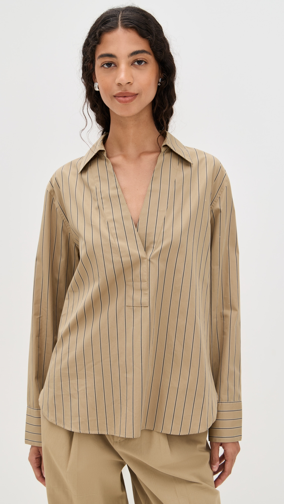 Relaxed Popover Long Sleeve Top - 6